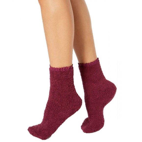 Charter Club Accessories - NWT Charter Club Lace Trim Supersoft Socks Wine